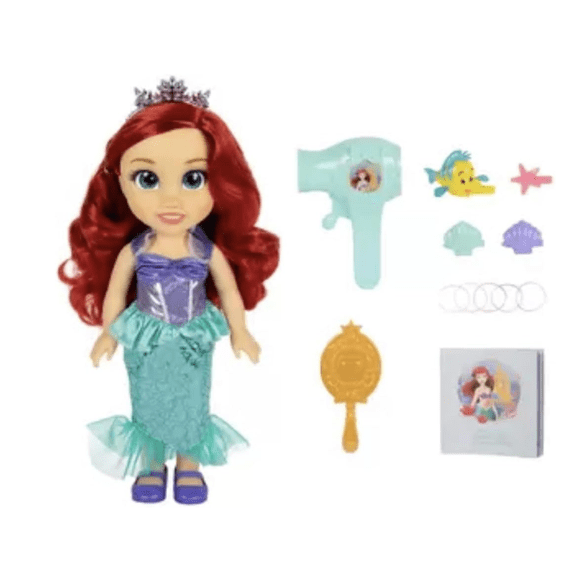 Disney Princess Get Ready with Me Large Doll and Hair Play Set - Ariel