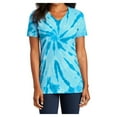 thumbnail image 1 of Womens Tie-Dye V-Neck Cotton Tee Turquoise 2X-Large, 1 of 6