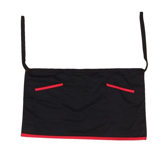 LOLIPPYY Short Black Aprons with Pockets for Cooking and Working in Cafes Hotels and Kitchens