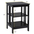 thumbnail image 2 of Yardi Yard 2 Pieces 3-Tier Nightstand with Reinforced Bars and Stable Structure-Black, Side Table, Chairside Table Narrow End Table for Bedroom Living Room Kitchen, 2 of 6