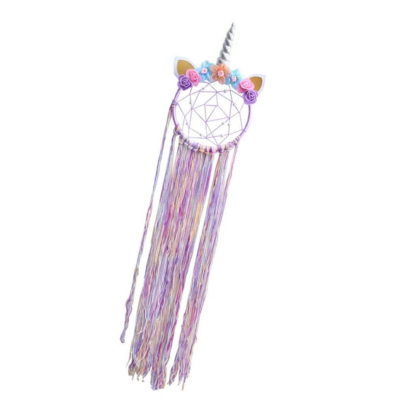 TEHAUX 1Pcs Dream Catcher Hanging Pendant For Girls Wall Decor Chic Design 80x18x1cm Purple