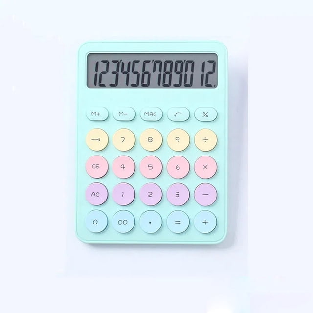Xihbxyly Calculadora Científica Mecánica Dopamine con Pantalla Lcd de 12 Dígitos, Funciona con Energía Solar y Pilas, Portátil, de Colores Caramelo, Ideal para La Escuela, La Oficina y El Hogar.