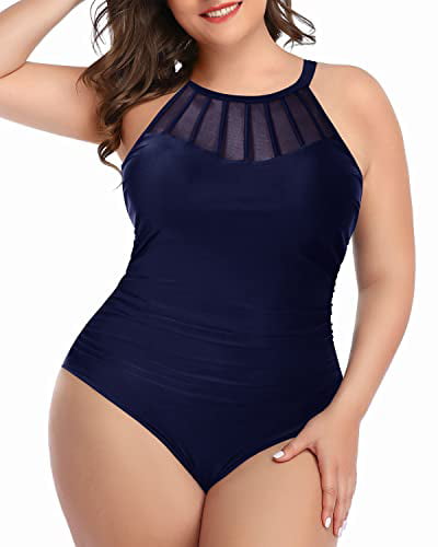 Aqua Eve Women Plus Size Tankini Swimsuits with Shorts Two Piece Tummy Control Bathing Suits Ruched V Neck Swimwear 