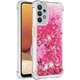 thumbnail image 3 of Compatible with Samsung Galaxy A32 5G Case Glitter Liquid Cute Clear Phone Case Floating Quicksand Shockproof Protective Bumper Silicone TPU Case for Samsung Galaxy A32 5G Love Pink YB, 3 of 6