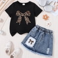 thumbnail image 2 of UAYOTSE Kids 2 Piece Outfits Girls Summer Plaid Short Sleeve T-Shirts and Pants Set Fashion Clothing Sets,Sizes 2-3 Years, 2 of 3
