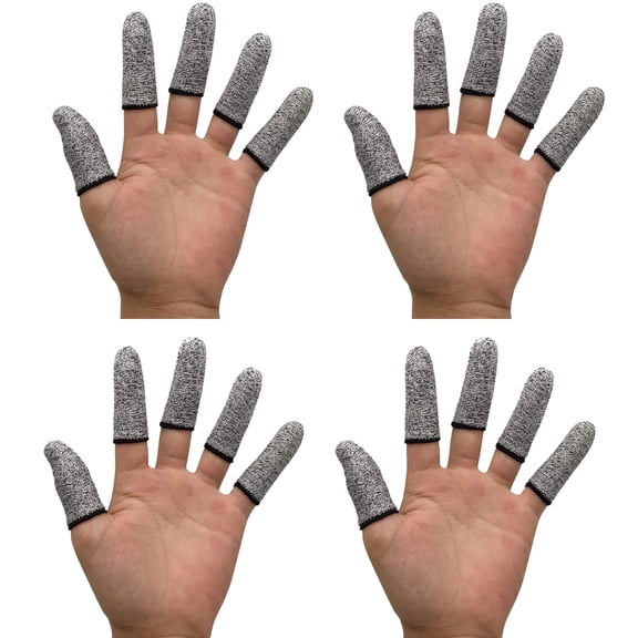 20 PCS Finger Covers for Cuts, Cut Resistant Finger Protectors for Kitchen, Work, Sculpture, Anti-Slip, Reusable