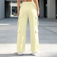 thumbnail image 6 of QATAINLAV Cargo Sweatpants for Women Wide Leg Elastic Waisted Drawstring Track Pants Casual Baggy Lounge Trousers Beige L, 6 of 7