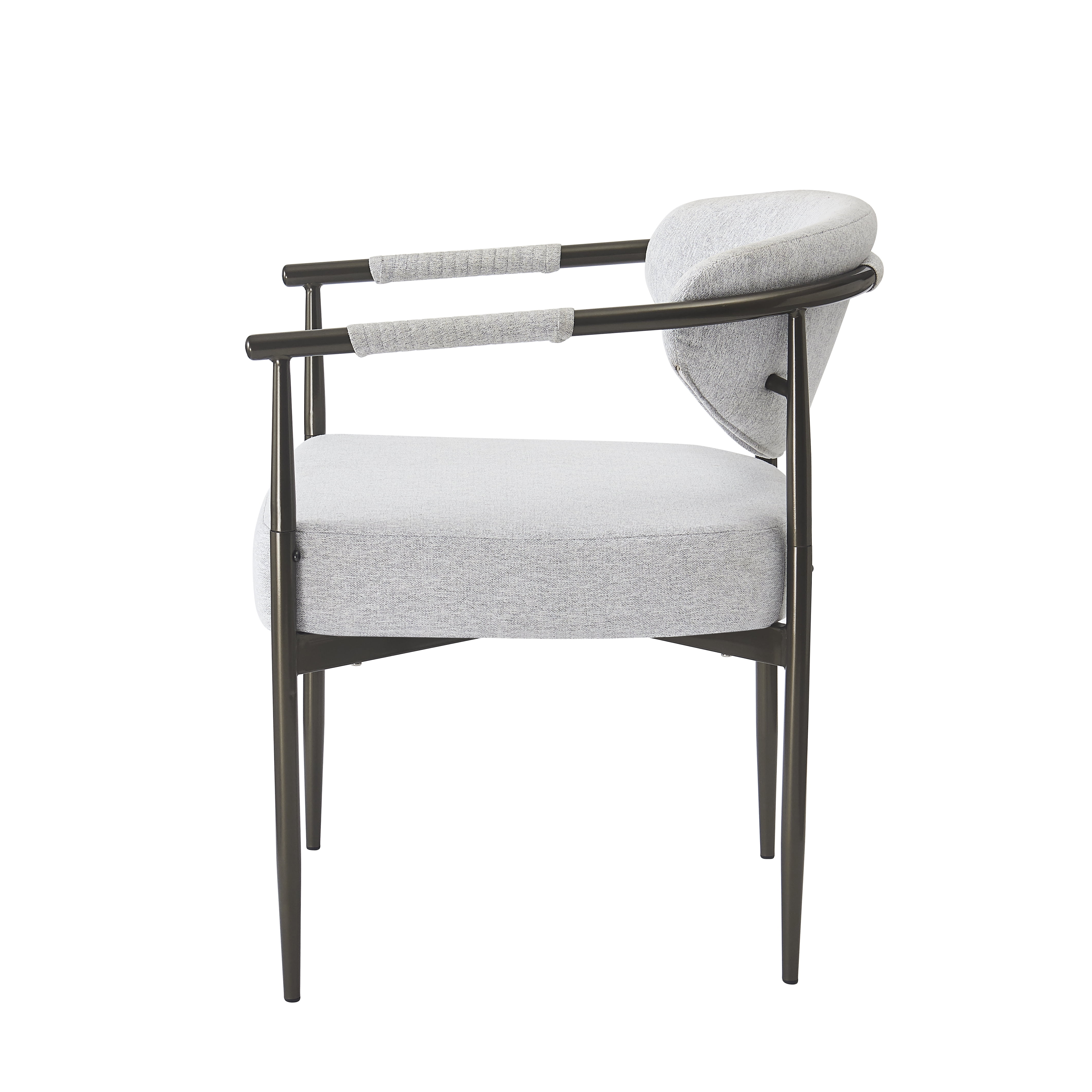 Euroco Upholstered Dining Chairs Set of 2, Modern Kitchen Accent Chairs with RCushion Seat & Metal Legs, Armchairs for Kitchen,Living Room, Restaurant