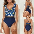 thumbnail image 2 of Stamzod Womens Bathing Suits One Piece Summer Floral Patchwork Ruffle Swim Suit Vacation Beach Slim Fit Swimsuits for Women 2026 Yellow XXL, 2 of 9
