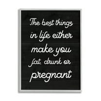 Stupell Industries Funny Best Things In Life Inspirational Painting Gray Framed Art Print Wall Art, 11 x 14