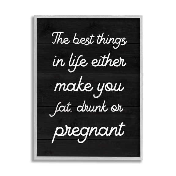 Stupell Industries Funny Best Things In Life Inspirational Painting Gray Framed Art Print Wall Art, 11 x 14