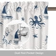 thumbnail image 6 of Cartoon Ocean Valance Curtain for Windows Nautical Ship Octopus Crab Whale Wave Rod Pocket Curtain Valances Short Window Treatments Panels for Kitchen Bathroom Laundry Room Basement 42 x 18 Inch, 6 of 9