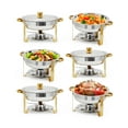 thumbnail image 1 of Lot de 2/4/6 Assiettes Rondes en Acier Inoxydable Résistantes aux Irritations, Serveurs de Buffet et Réchauds Alimentaires pour Traiteur, Fêtes, Mariages et Banquets, 5 Qt, 1 of 7