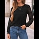 thumbnail image 4 of Camisas de Larga para Mujer, Blusas Elegantes e Informales de Encaje, Conjuntos de Otoño 2025, Camisetas y Ropa de Trabajo. Negro XL, 4 of 8