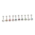 thumbnail image 1 of Belly Button Rings, 10pcs Prevent Rusting Stainless Steel Navel   for Outdoors, 1 of 8