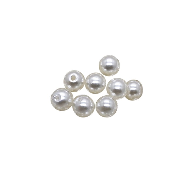 Sonducket 50 Uds perlas artificiales ABS perlas de imitación brillante agujero cuentas sueltas accesorios materiales de ropa Accesorios de disfraces Beige 8 mm