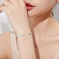 thumbnail image 2 of Midir&Etain Infinity Cross Bracelet for Women 925 Sterling Silver Adjustable Friendship Bracelets Love Heart Blue Crystal Fine Anniversary Jewelry Gift Ideas for Best Friend Mom Graduate Sister, 2 of 7