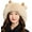 Beige, variant on CoCopeaunts Winter Fluffy Hats for Women Cute Ears Knit Beanie Hat Elk Horn Warm Trapper Hat Ski Snow Skull Cap