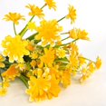 thumbnail image 3 of ZOELNIC 8 Bundles Artificial Daisy Flowers Outdoor Autumn Decoration UV Resistant Fake Flowers Faux Plastic Greenery Shrub Plant Indoor Outside Hanging Home Garden Window Porch Box Decor (Yellow), 3 of 7