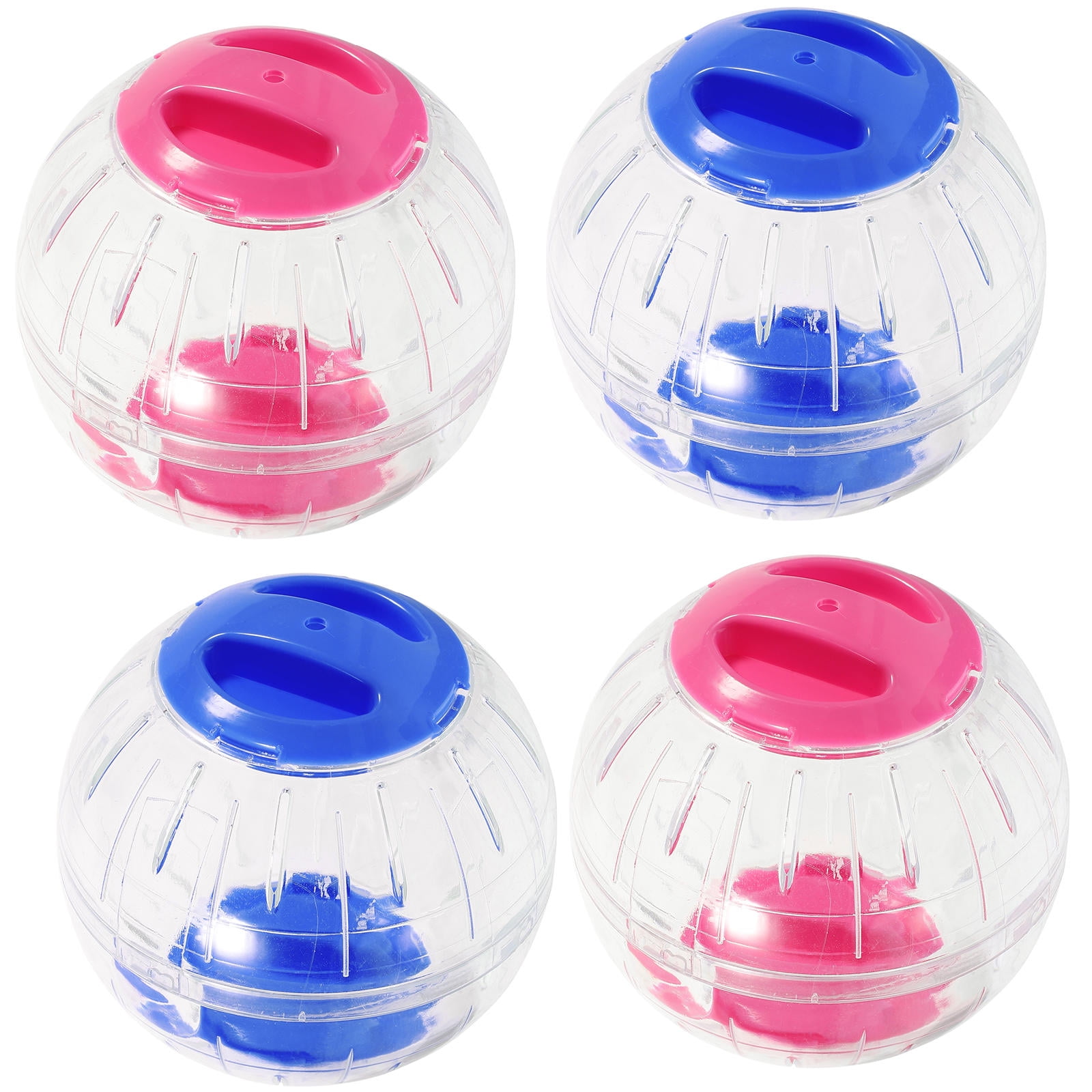 HEANUJJ 4Pcs Transparent Hamster Wheel Silent Small Animal Exercise Ball for Indoor and Outdoor Use