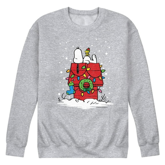 Peanuts - Snoopy Holiday House - Men's Crew Neck Fleece Pullover