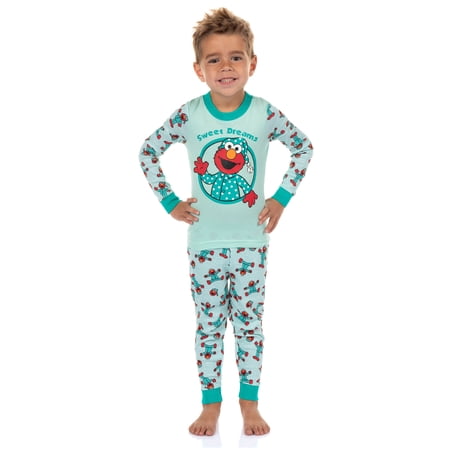 Sesame Street Elmo Pajamas Toddler Boys' Sweet Dreams Tight Fit Sleep Set