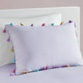 thumbnail image 2 of Noaman Lavender Tassel Comforter Set with Heart Pillow, Full/Queen Size, 86x86 Inches, Polyester Bedding Set with 2 Shams, 2 of 12