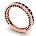 thumbnail image 2 of 1.44 ctw Wedding Band for Women - 18K Rose Gold Natural Onyx Stackable Eternity Ring, 2 of 6