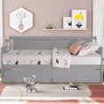 thumbnail image 2 of Daybed with Storage Drawers, LegaHome Twin Size Solid Wood Daybed Heavy Duty Storage Sofa Bed, 10 Wooden Slats Support, Twin Daybed Frame for Kids Teens Adult, Holds 250lbs, No Box Spring Needed, Gray, 2 of 15