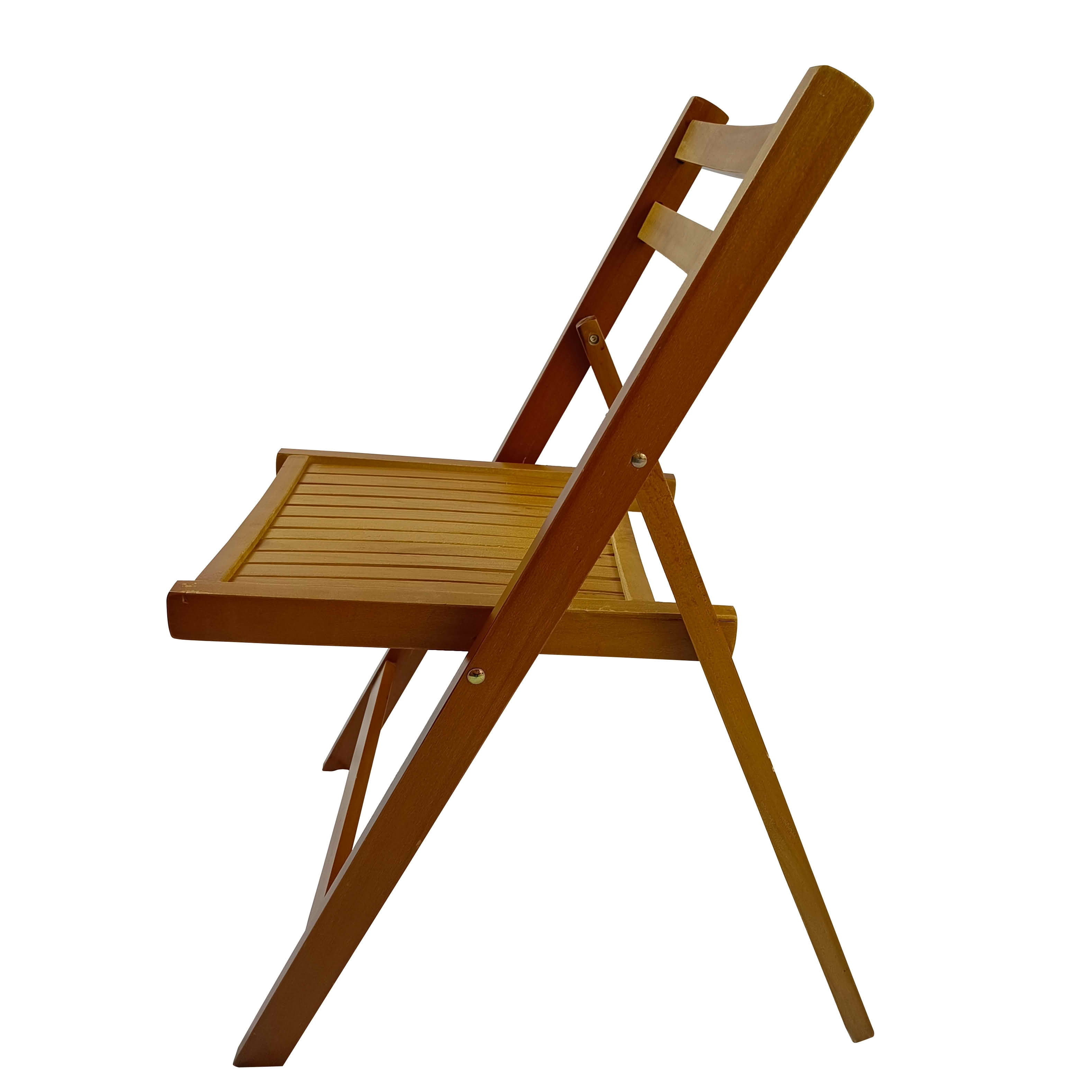 MAYEERTY Set of 4 Honey Solid Wood Slatted Folding Chairs, Portable Foldable Event Dining Chairs for Indoor Outdoor Wedding Kitchen Balcony, Holds 200 LBS