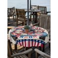 thumbnail image 2 of Outdoor Tablecloth with Umbrella Hole for Patio/Picnic/Party/Camping, 4th of July Waterproof Table Cloth Round Cover Washable, USA Flag Blue Red Independence Day Gnomes (Dia 54"), 2 of 9