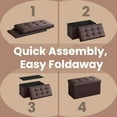 thumbnail image 4 of LEDREM Folding Storage Ottoman Bench, 30-Inch Synthetic Leather Seat with 660 lb Load Capacity, Thick Foam Padding, Multi-Use Footrest Chest, Brown, 4 of 6