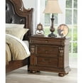 thumbnail image 3 of Traditional Antique 1pc Nightstand Bedroom Furniture Cherry Veneer Brown Finish 2-Drawers Hanging Pull Bedside Table, 3 of 5