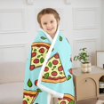 thumbnail image 5 of Kids Cartoon Pizza Fleece Throw Blanket Boys Girls Kawaii Food Theme Plush Blanket for Couch Bed Sofa Soft Green Yellow Pizza Sherpa Blanket Ultra Soft Fuzzy Blanket Room DecorThrow 50"x60", 5 of 7
