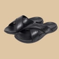 thumbnail image 2 of Busydd Men's Slides Comfortable Cross Strap Summer Shoes Trendy Round Toe Mens Casual Shoes 40, 2 of 9