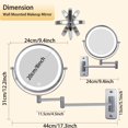thumbnail image 5 of JUNWELL Wall Mounted Lighted Makeup Mirror  Rechargeable Double Sided 1X 10X Magnifying Mirror With 3 Color Lighting  Touch Screen Dimming  Extended Arm 360 Rotation Shaving Light Up Mirr, 5 of 5