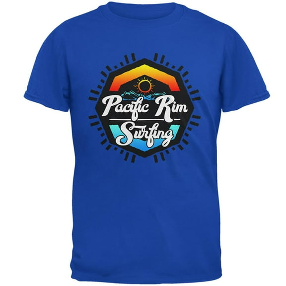 Pacific Rim Surfing Mens Soft T Shirt Royal MD