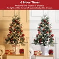thumbnail image 5 of Garvee 2 Pack 3FT Mini Christmas Tree, Pre-Lit Artificial Tree with 78 Warm White Lights, Tabletop Christmas Tree with Pine Cones, Red Fruits, Fake Green Xmas Tree for Holiday Decor, Snowflake, 5 of 10
