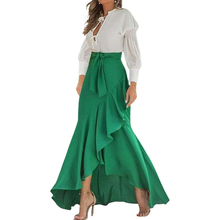 Spring Sale 2024 Hontri Dresses for Women 2024 Waistband Lace Wrapped Hip Fishtail Skirt High Waist Sexy Irregular Half Length Skirt Womens Dresses