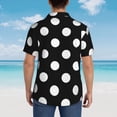 thumbnail image 6 of Bixox Men's Hawaiian Shirts Men's Black and White Polka Dot Print Short-Sleeve Shirt-Large, 6 of 8