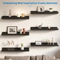 thumbnail image 4 of Sindcom 16inch Floating Shelves for Wall, Wall Shelves for Decor Storage, Wall Mounted Wood Shelves for Bedroom, Living Room, Bathroom, Kitchen, Picture Ledge Shelves, 5 Pack, Black, 4 of 8