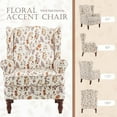 thumbnail image 3 of Erinnyees Floral Accent Chair, High Back Upholstered Armchair with Solid Legs, Leisure Single Sofa Chair for Living Room, Bedroom, Home Office, 3 of 9