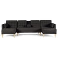 thumbnail image 2 of Sala Modular Doble Chaise Makora Boyd con Memory Foam y Respaldo Ajustable Lino Negro, 2 of 8