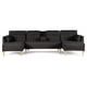 thumbnail image 2 of Sala Modular Doble Chaise Makora Boyd con Memory Foam y Respaldo Ajustable Lino Negro, 2 of 8