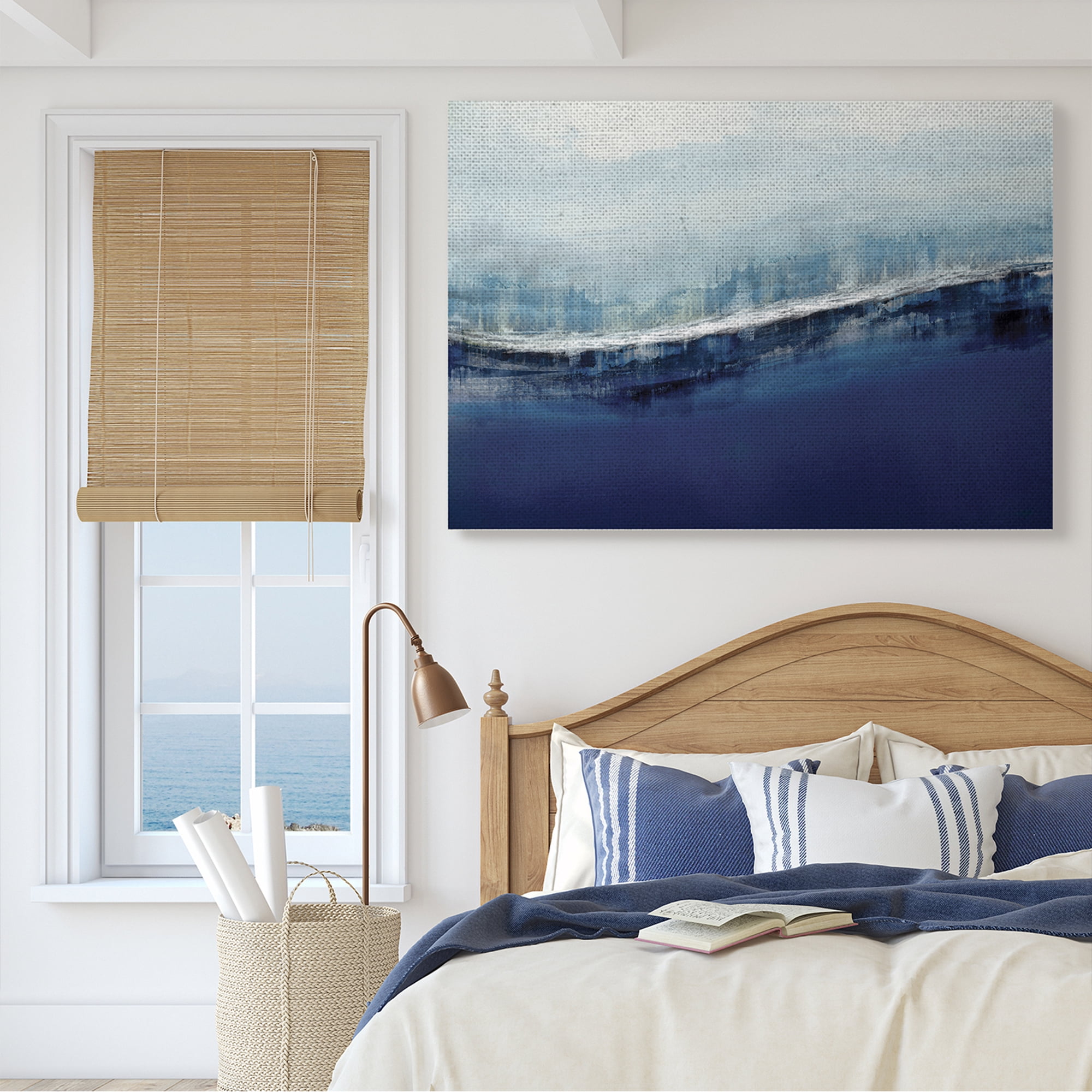 Stupell Industries Abstract Ocean Waves Blue Stormy Sky ,36 x 48,Designed by Jake Messina