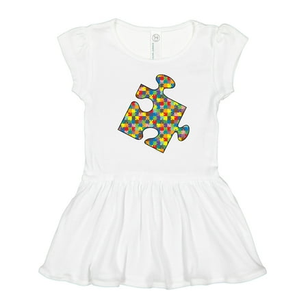 

Inktastic Jigsaw Patterned Jigsaw Piece Gift Toddler Girl Dress