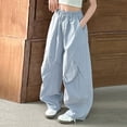 thumbnail image 2 of Weebloom Wide Leg Pants For Teen Girls Kids Barrel Pants Lightweight Summer Casual Trousers Blue 13-14 Years, 2 of 3