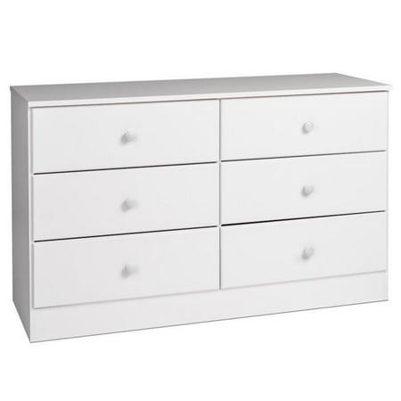 European Style Dresser - Kingfisher Lanes 6 Drawer Double Dresser in White