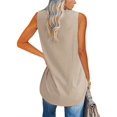 thumbnail image 5 of Summer Loose Women Sleeveless Casual Basic Solid Color Shirts Tunic Tops V Neck Tank Tops, 5 of 6