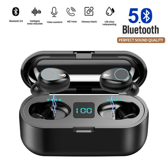 True Wireless Earbuds, in-Ear Bluetooth Earbuds, Immersive Bass Sound, IPX7 Waterproof Sport Earphones, Touch Control Bluetooth Headphones, 35 Hrs w/USB-C Charging Case/Mics